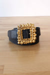 Carlisle Pebble Statement Buckle Belt