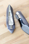 Gucci Pewter Satin Slippers 8 1/2