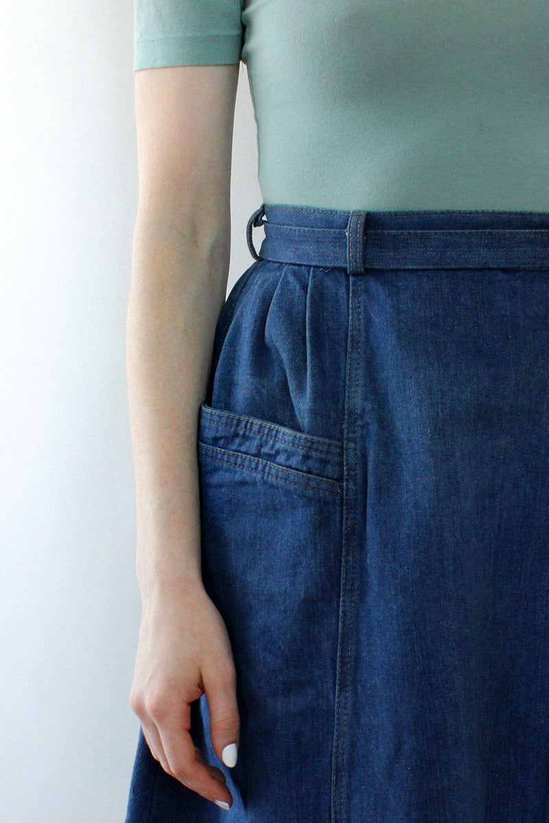 Brittania Denim Pocket Skirt S/M