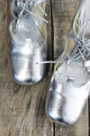 Silver Lace Up Heels 8.5