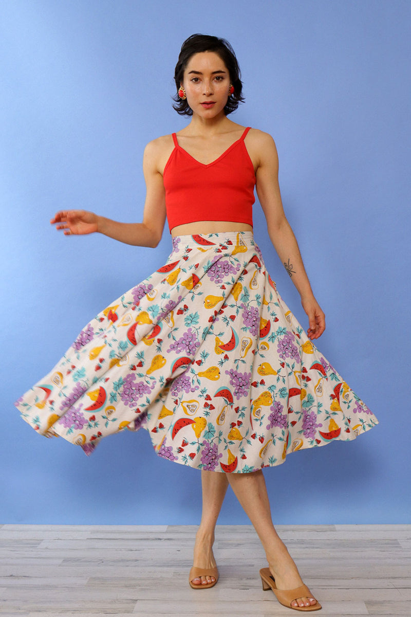 Fruit Salad Circle Skirt XS