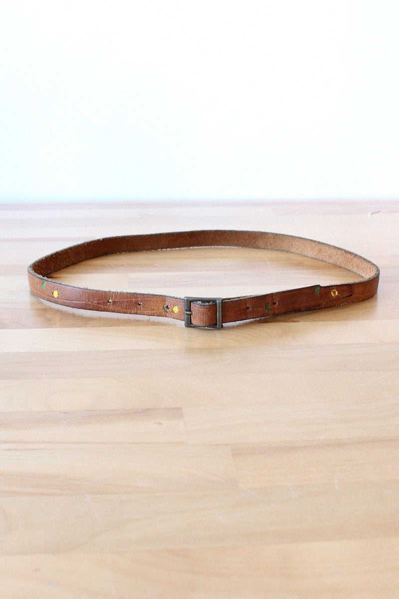 Ditsy Floral Thin Leather Belt