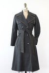 Charcoal Topstitch 70s Coat XS/S