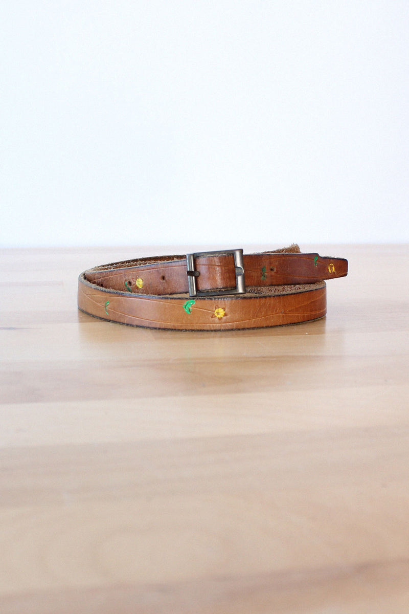 Ditsy Floral Thin Leather Belt