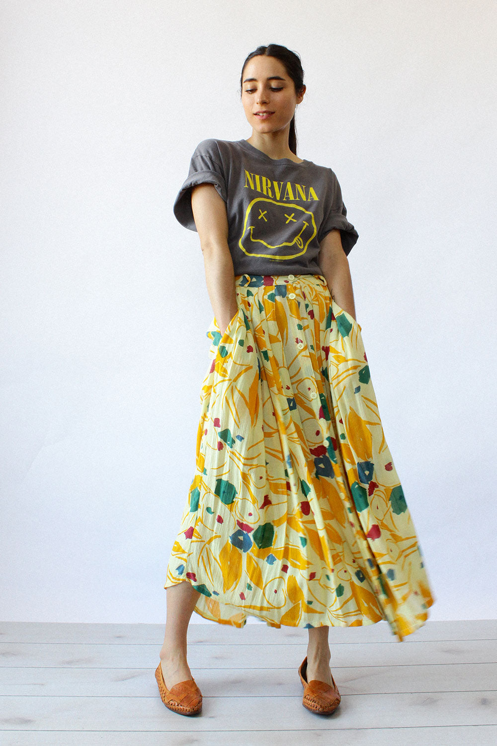 Marigold Indian Gauze Skirt M