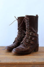 Buckled Lace-up Heeled Boots 6