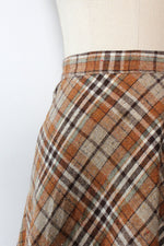 Cafe Plaid Flare Skirt M