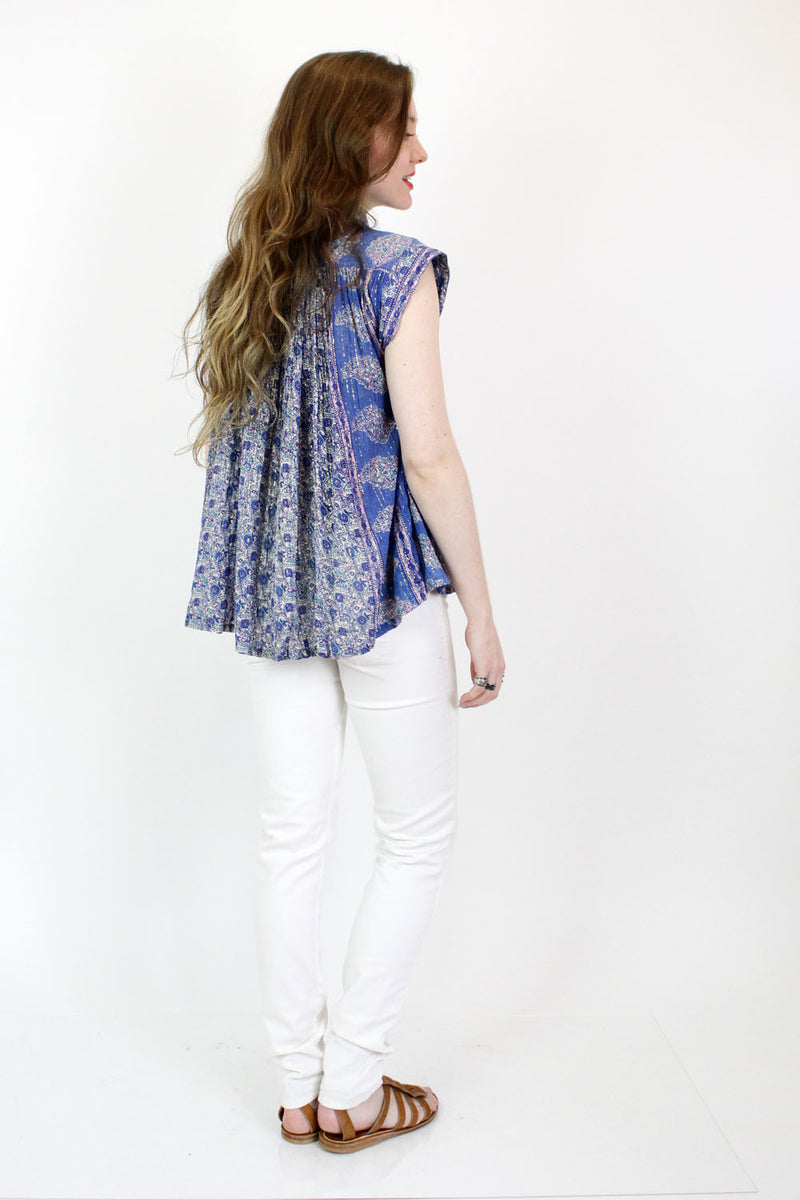 Swinging Metallic Gauze Indian Blouse