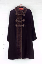 1960s velvet & mink coat XS