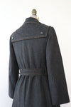 Charcoal Topstitch 70s Coat XS/S