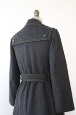 Charcoal Topstitch 70s Coat XS/S