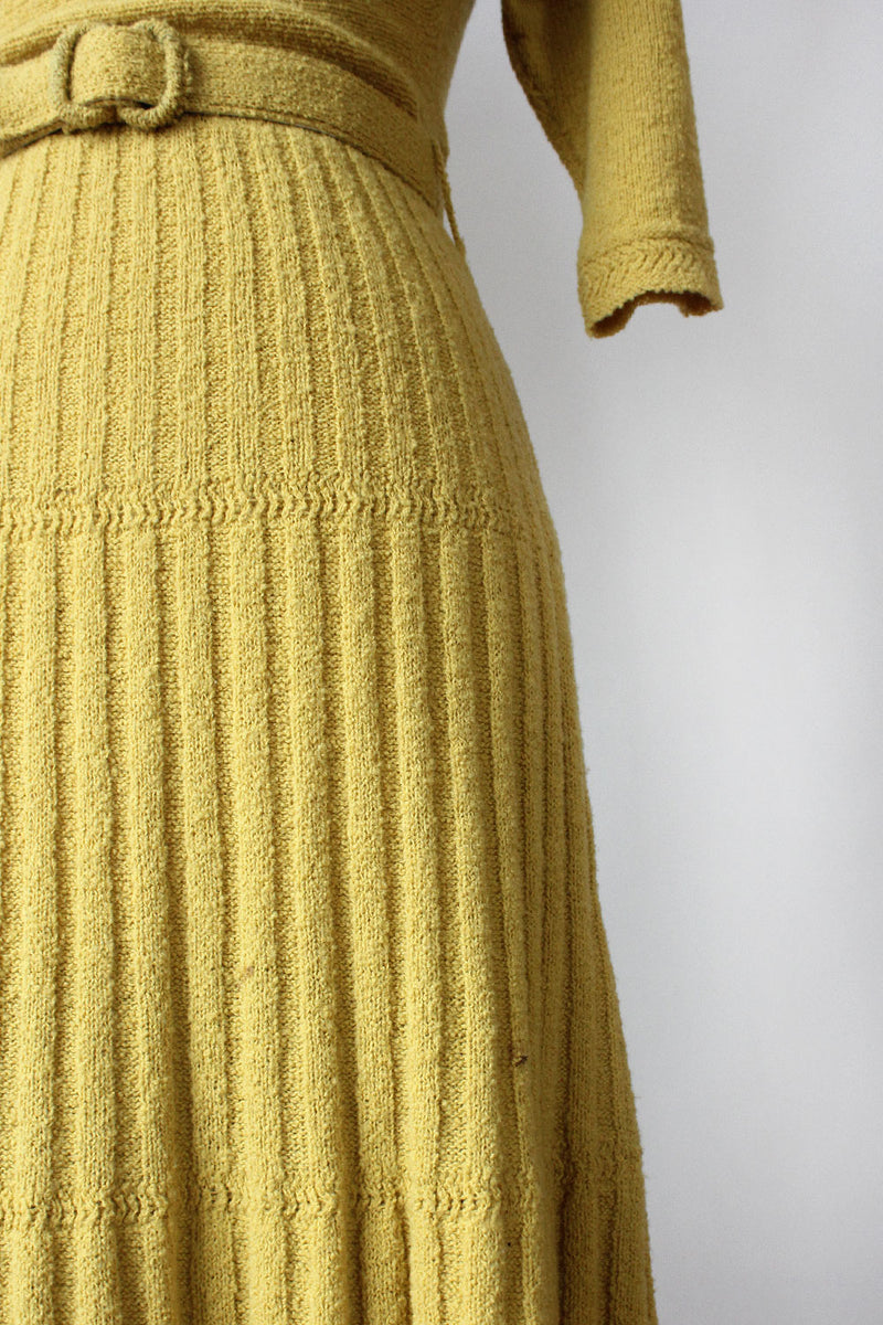 Chartreuse 40s Knit Dress XS-M OMNIA Chartreuse 40s Knit Dress XS-M OMNIA