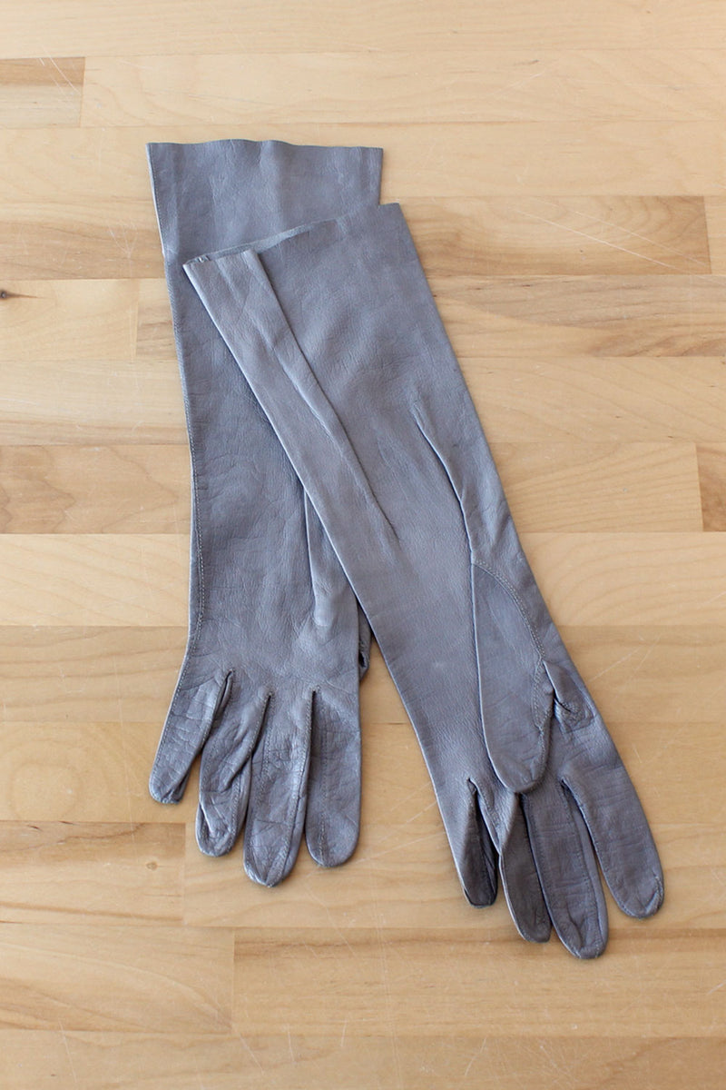 Smoke Leather Elbow Gloves