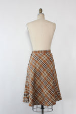 Cafe Plaid Flare Skirt M