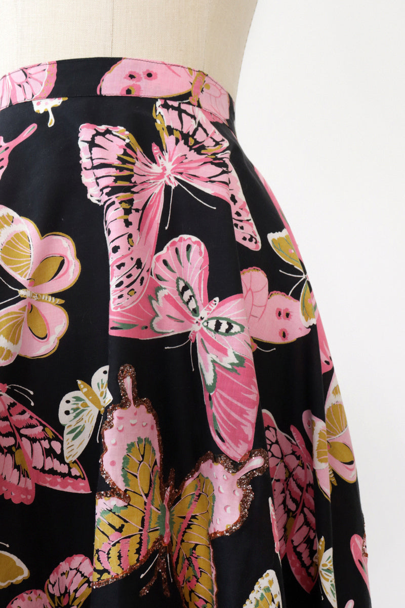 Butterfly Glitter Full Circle Skirt M/L