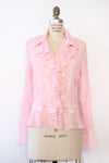 Blush Pink Crinkle Buttondown L