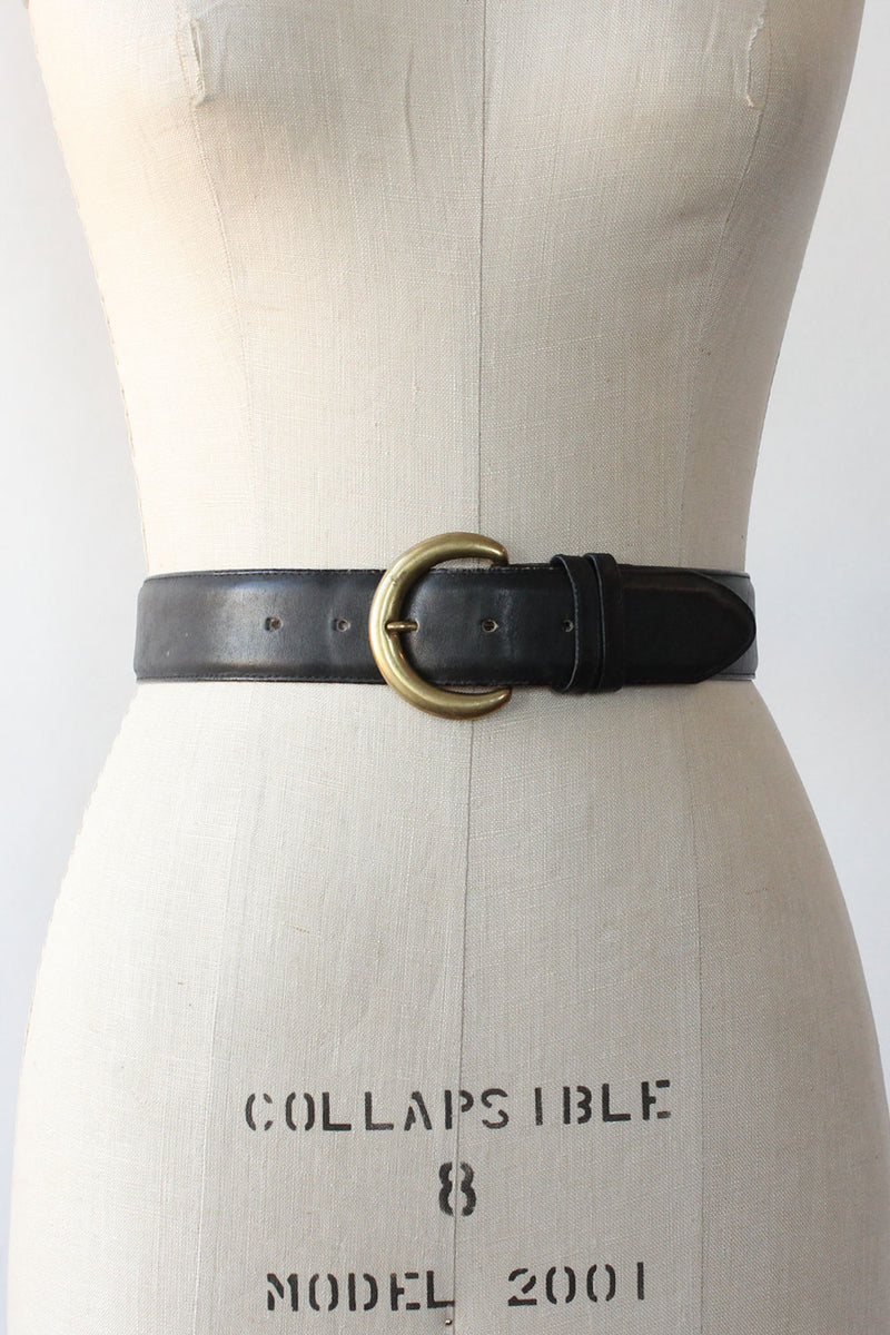 Charcoal Leather Belt