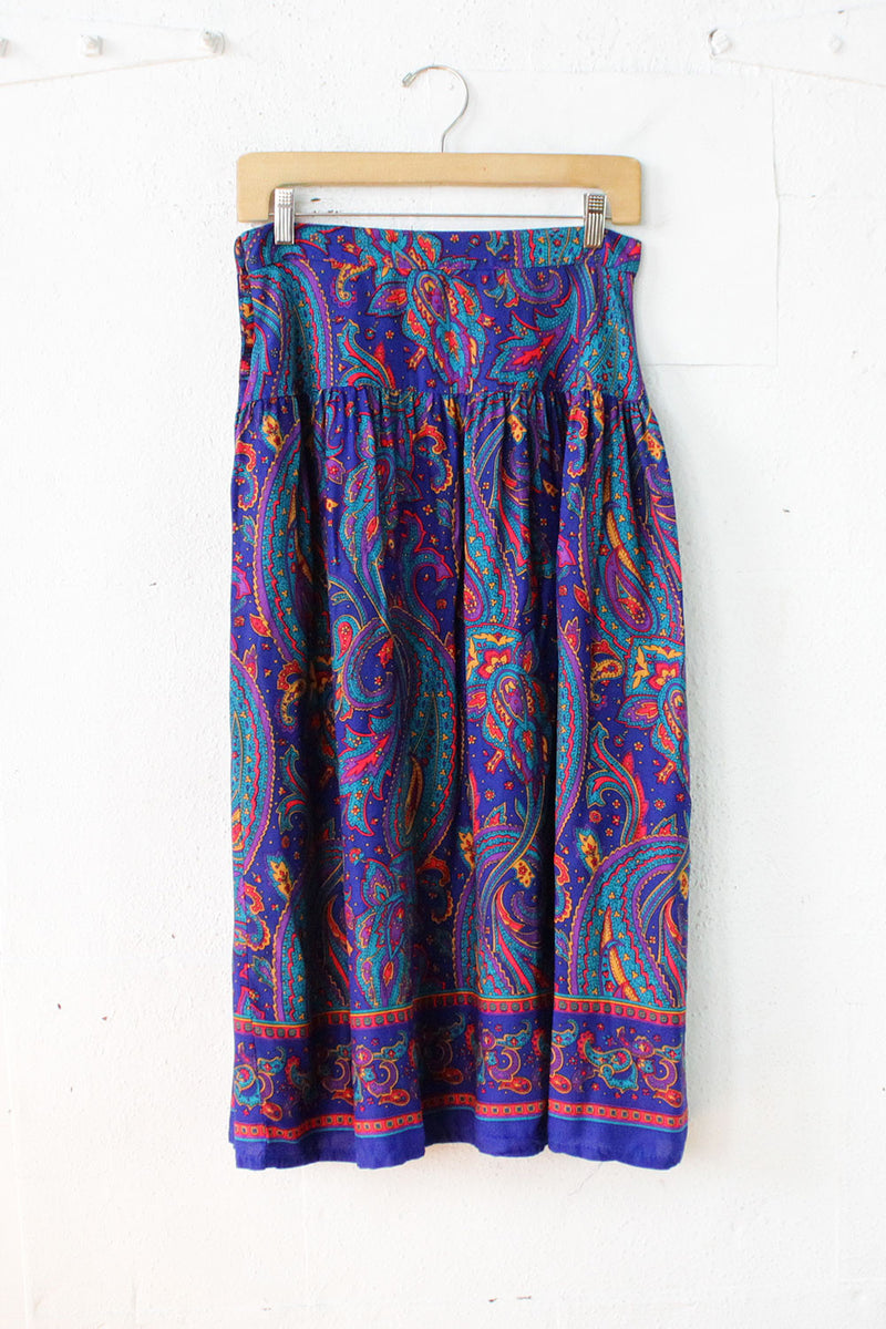 Cobalt Paisley Skirt M