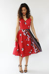 Deux Red Tropical Dress M