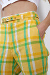Lemon Lime Plaid Slacks M/L