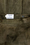 olive green suede midi skirt XS