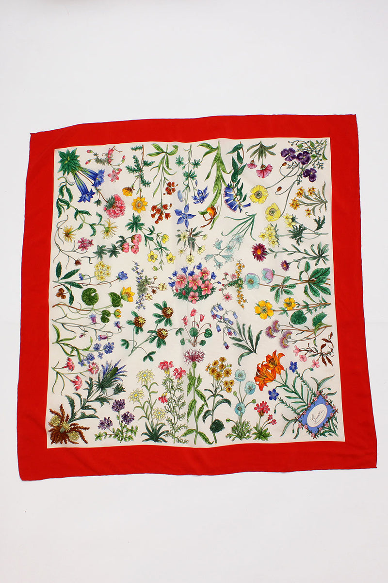 Gucci V. Accornero Flora Silk Scarf