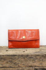Pumpkin Leather Clutch