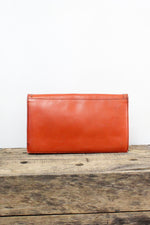 Pumpkin Leather Clutch