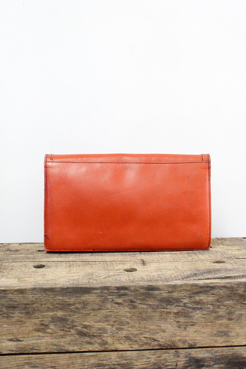Pumpkin Leather Clutch