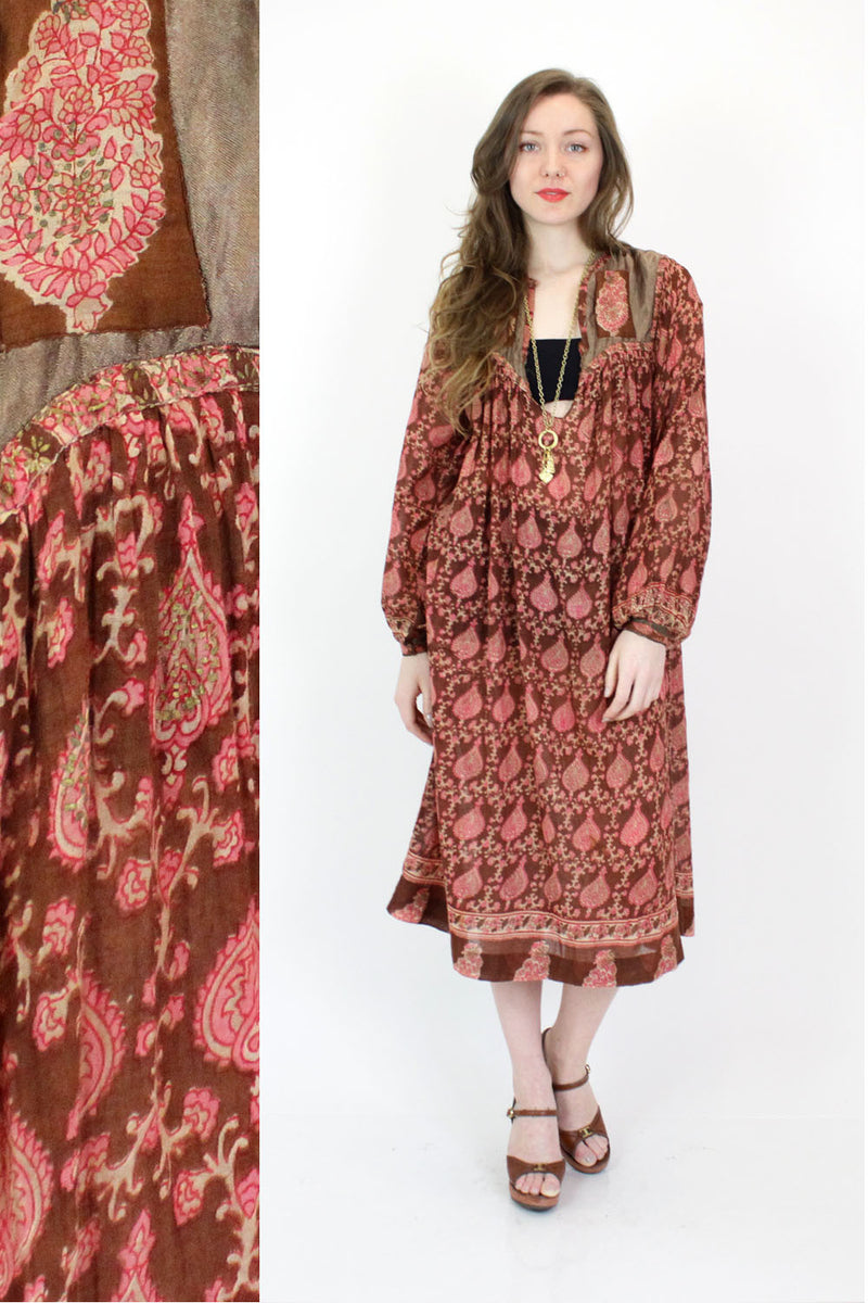 Antiqued Rose Indian Cotton Dress