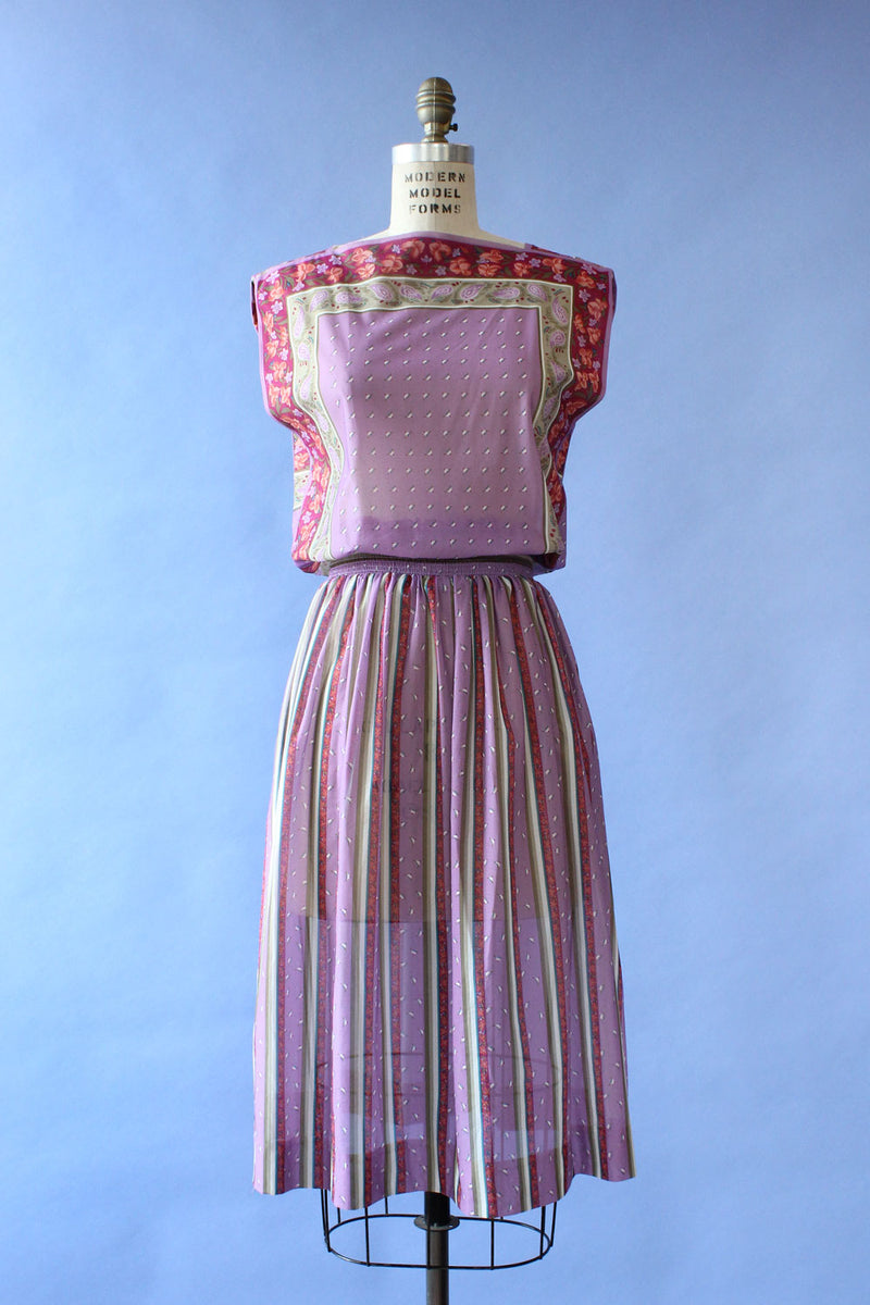 Serbin Scarf Print Dress XS-M