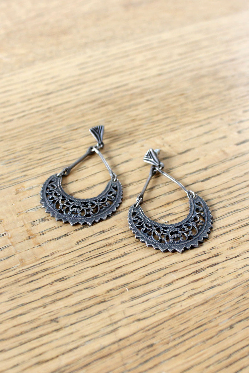 Filigree Crescent Earrings