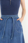 70s Denim Pocket Wrap Skirt S/M