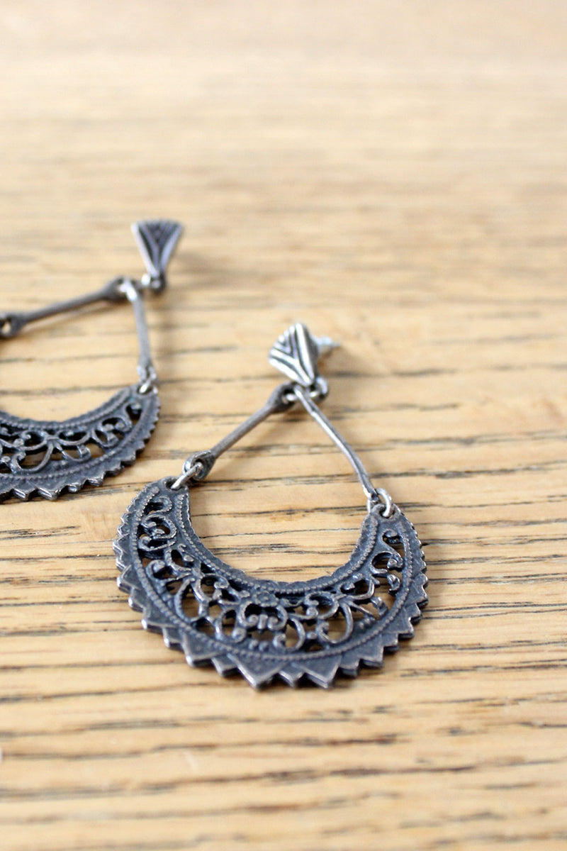 Filigree Crescent Earrings