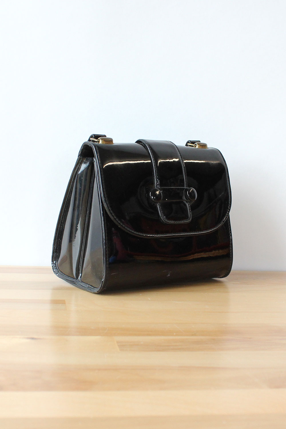 Glossy Black Handbag