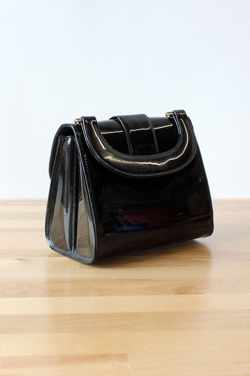 Glossy Black Handbag
