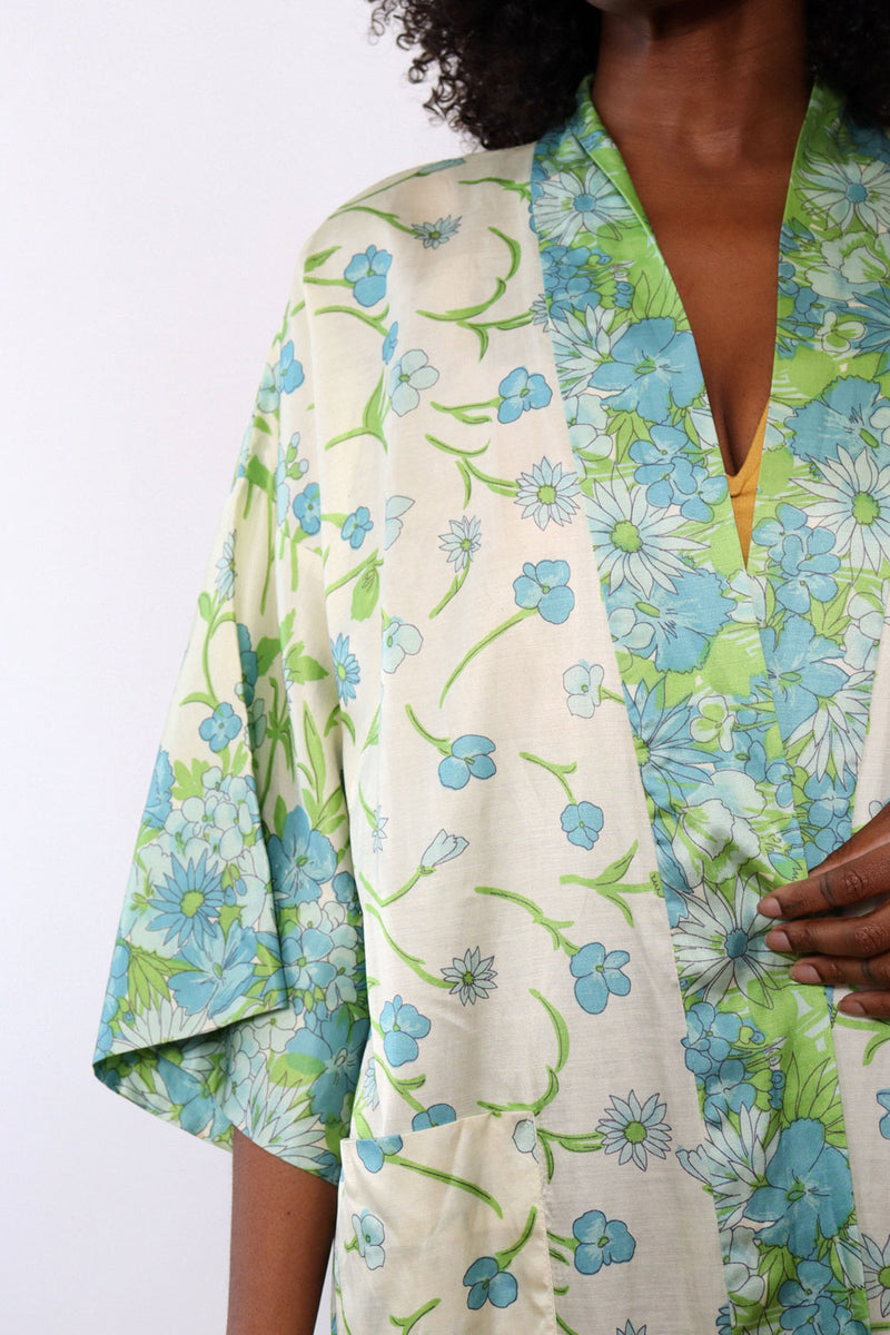 Flowing Floral Sateen Robe S-L