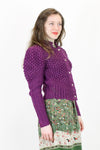 SALE... puffed knit grape cardigan M