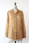 Sheer Gold Grid Blouse M/L