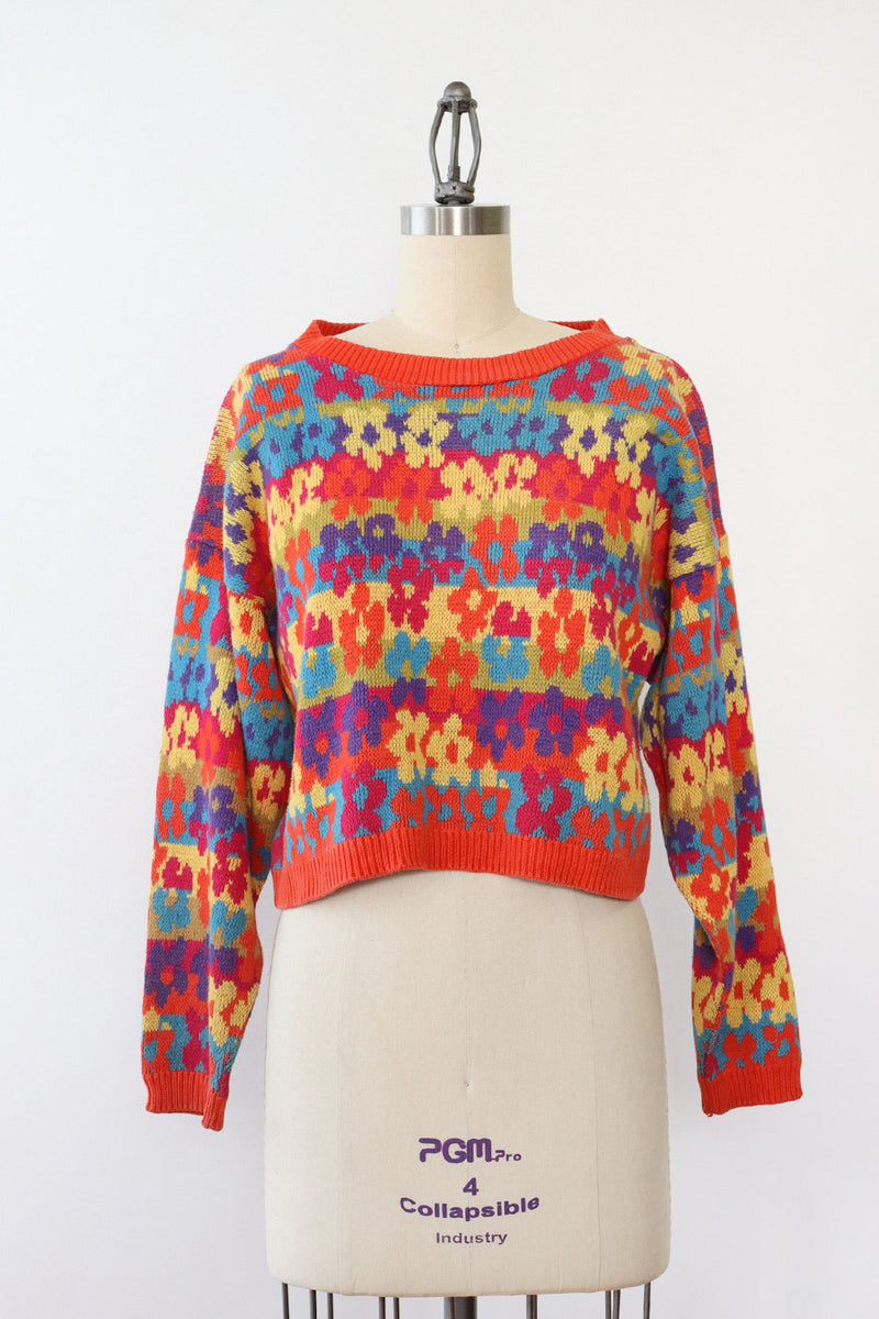 Flower Power Crop Sweater S/M
