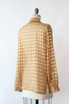 Sheer Gold Grid Blouse M/L