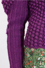 SALE... puffed knit grape cardigan M