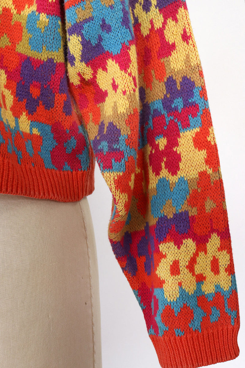 Flower Power Crop Sweater S/M