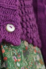SALE... puffed knit grape cardigan M