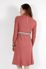Rose Knit Turtleneck Dress S