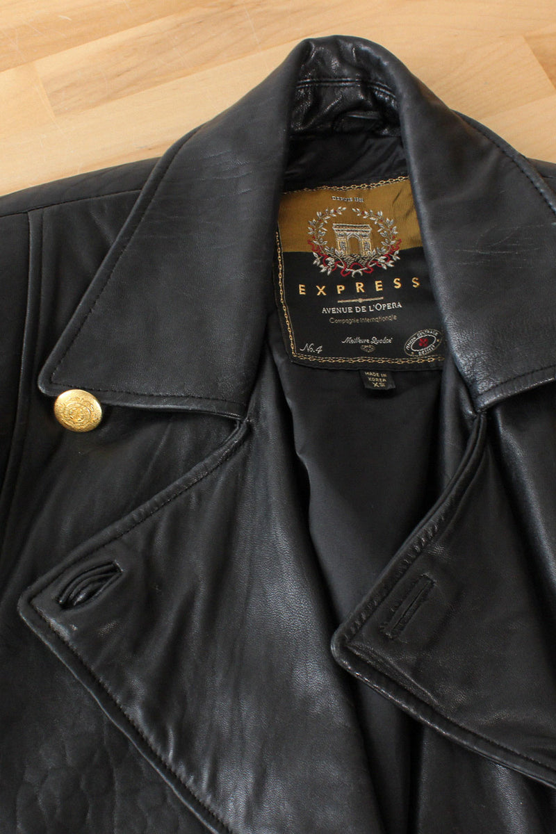 Cropped Soft Leather Jacket XS-M