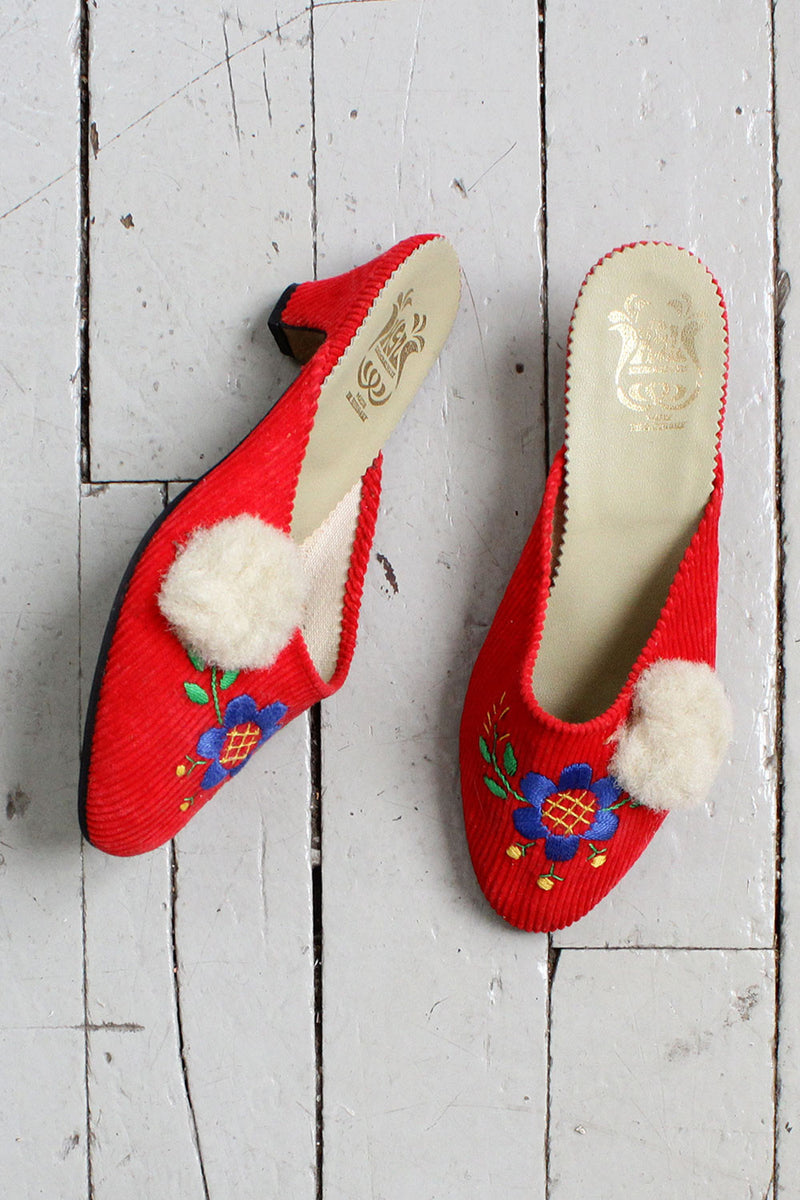 Folksy Corduroy Slippers 7