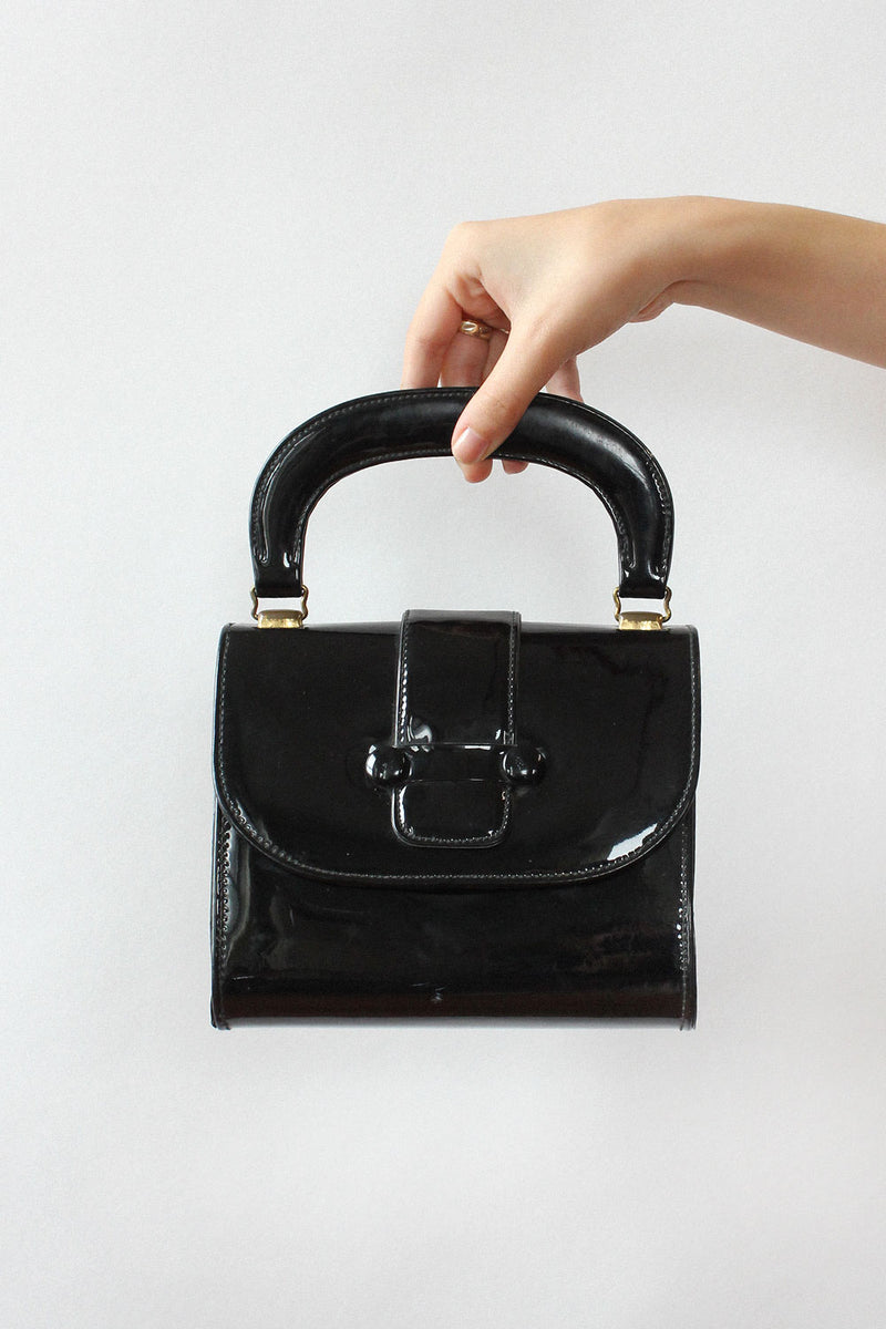 Glossy Black Handbag