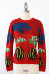 Betsey Johnson Tropical Fish Intarsia Sweater S-L
