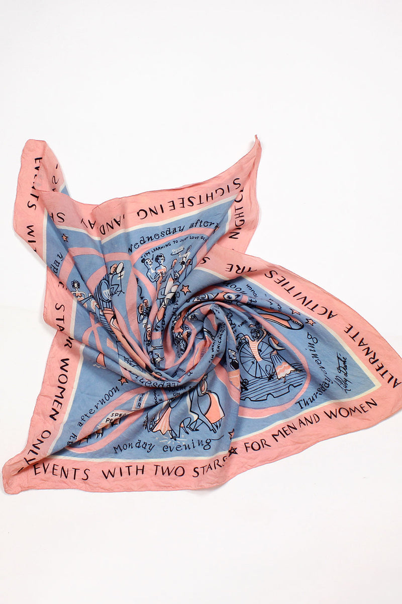 Lily Daché NYC Nightlife Scarf 1950s